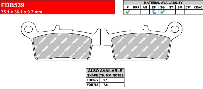 Motorkerékpár fékbetét Ferodo FDB539P