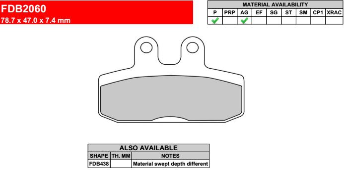 Motorkerékpár fékbetét Ferodo FDB2060P