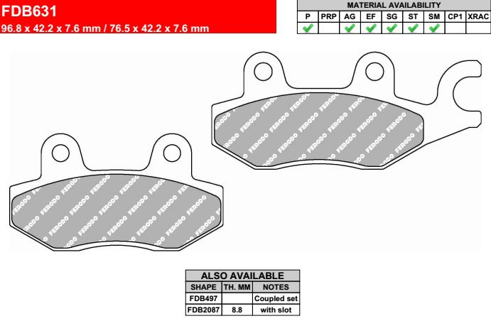 Motorkerékpár fékbetét Ferodo FDB631P