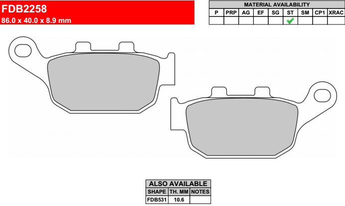 Motorkerékpár fékbetét Ferodo FDB2258