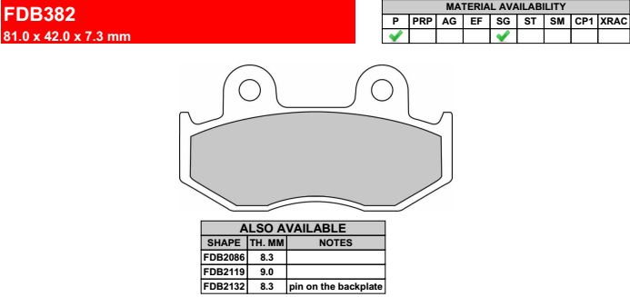 Motorkerékpár fékbetét Ferodo FDB382P