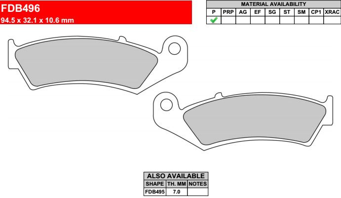 Motorkerékpár fékbetét Ferodo FDB496P