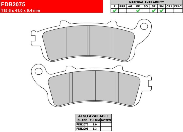 Motorkerékpár fékbetét Ferodo FDB2075P