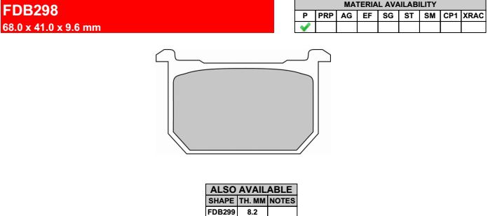 Motorkerékpár fékbetét Ferodo FDB298P