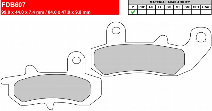 Motorkerékpár fékbetét Ferodo FDB607P