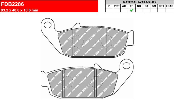 Motorkerékpár fékbetét Ferodo FDB2286