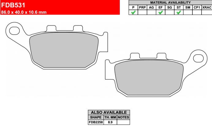 Motorkerékpár fékbetét Ferodo FDB531ST