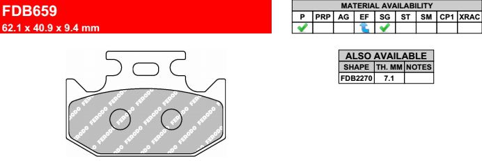 Motorkerékpár fékbetét Ferodo FDB659SG