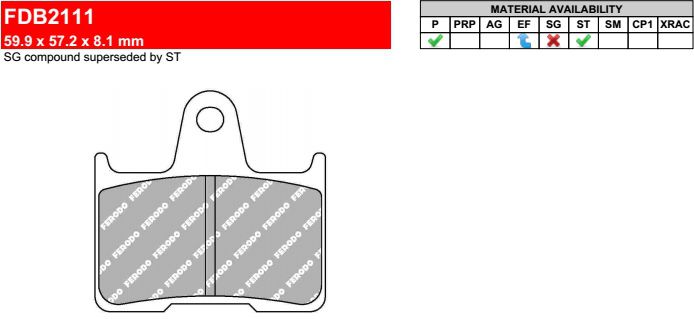 Motorkerékpár fékbetét Ferodo FDB2111ST
