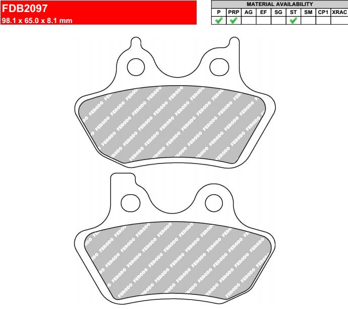 Motorkerékpár fékbetét Ferodo FDB2097ST