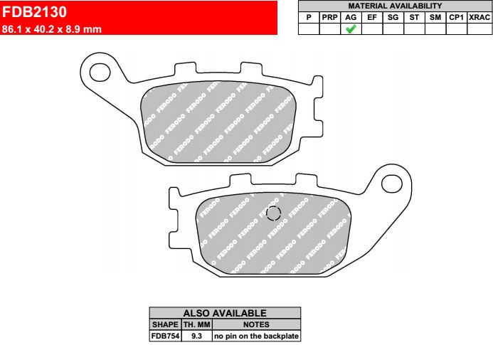 Motorkerékpár fékbetét Ferodo FDB2130