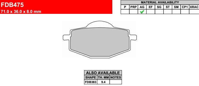 Motorkerékpár fékbetét Ferodo FDB475