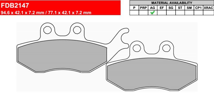 Motorkerékpár fékbetét Ferodo FDB2147