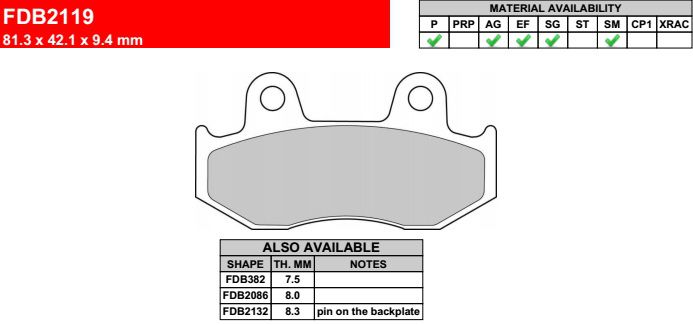 Motorkerékpár fékbetét Ferodo FDB2119SM