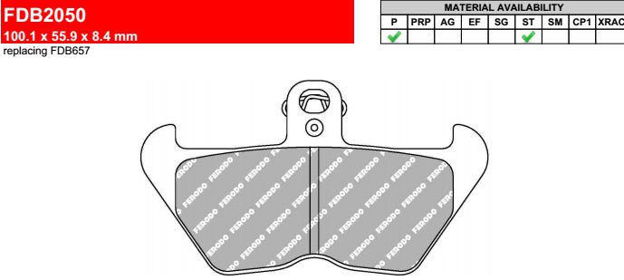 Motorkerékpár fékbetét Ferodo FDB2050ST
