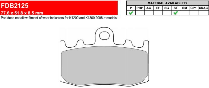 Motorkerékpár fékbetét Ferodo FDB2125ST