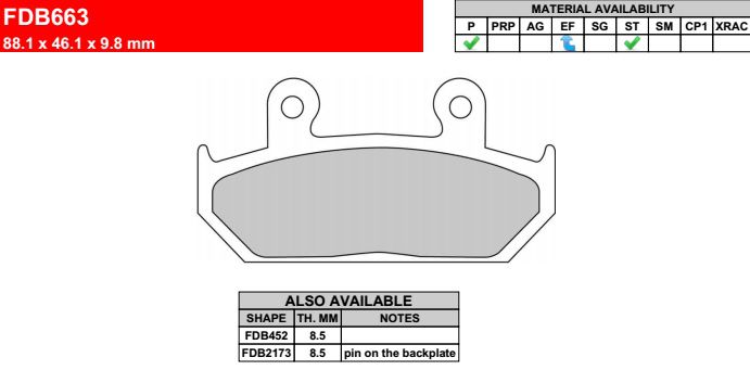 Motorkerékpár fékbetét Ferodo FDB663ST