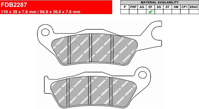 Motorkerékpár fékbetét Ferodo FDB2287
