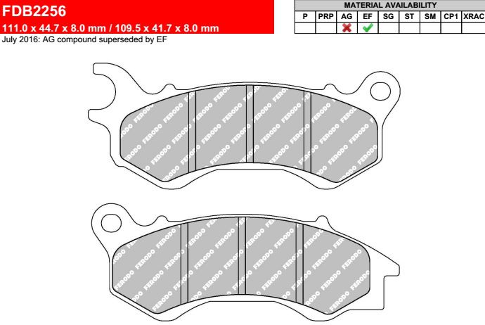 Motorkerékpár fékbetét Ferodo FDB2256