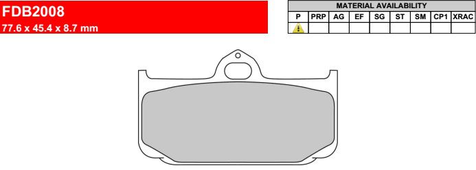 Motorkerékpár fékbetét Ferodo FDB2008