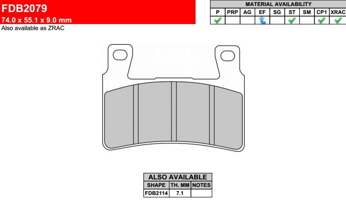 Motorkerékpár fékbetét Ferodo FDB2079st