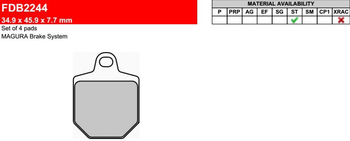 Motorkerékpár fékbetét Ferodo FDB2244ST