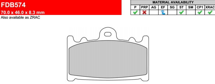 Motorkerékpár fékbetét Ferodo FDB574st