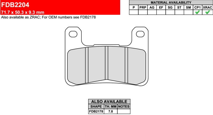 Motorkerékpár fékbetét Ferodo FDB2204C1