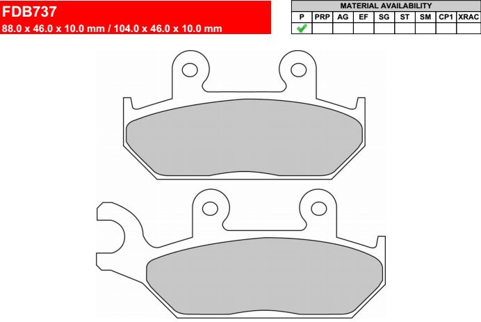 Motorkerékpár fékbetét Ferodo FDB737