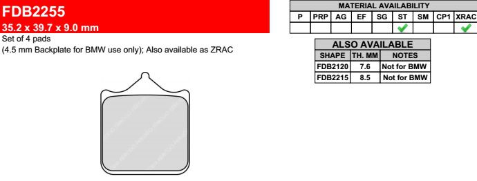 Motorkerékpár fékbetét Ferodo FDB2255