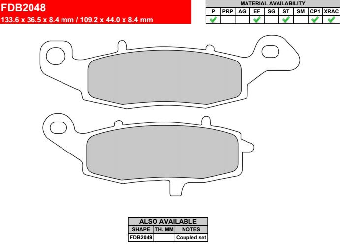 Motorkerékpár fékbetét Ferodo FDB2048P