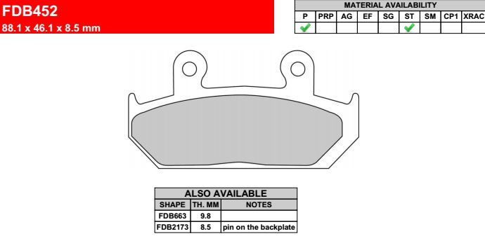 Motorkerékpár fékbetét Ferodo FDB452P