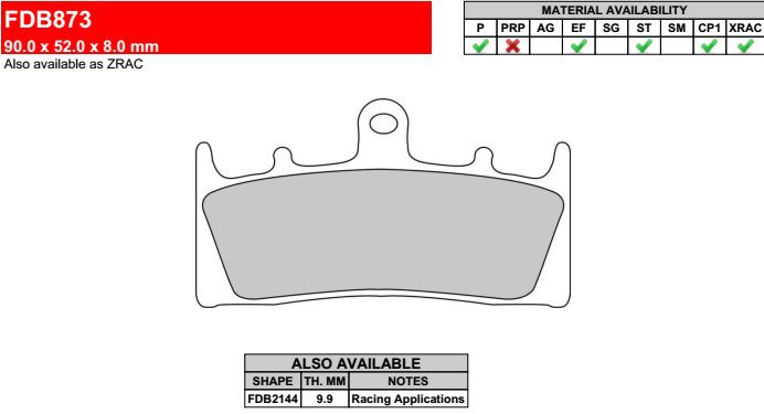 Motorkerékpár fékbetét Ferodo FDB873P