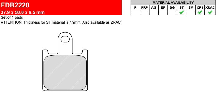 Motorkerékpár fékbetét Ferodo FDB2220