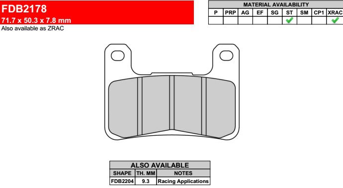 Motorkerékpár fékbetét Ferodo FDB2178