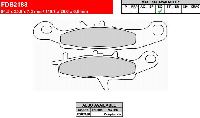 Motorkerékpár fékbetét Ferodo FDB2188