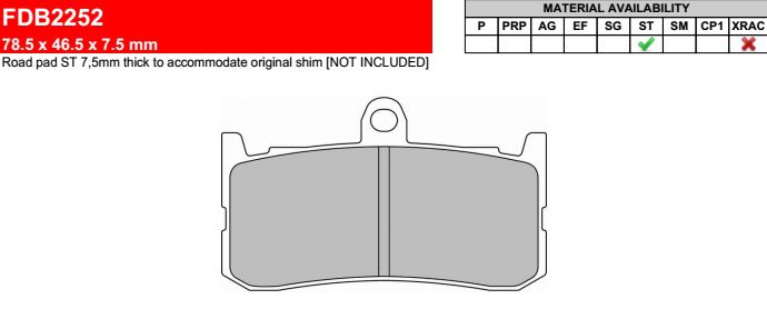 Motorkerékpár fékbetét Ferodo FDB2252