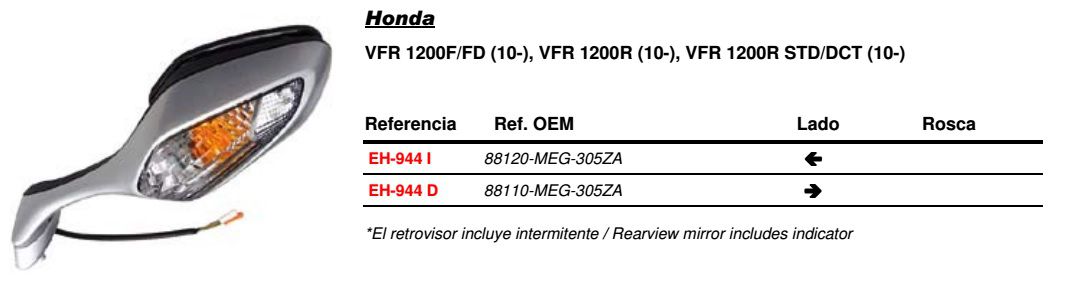 Visszapillantó tükör jobb oldali Vicma VIC-EH944D