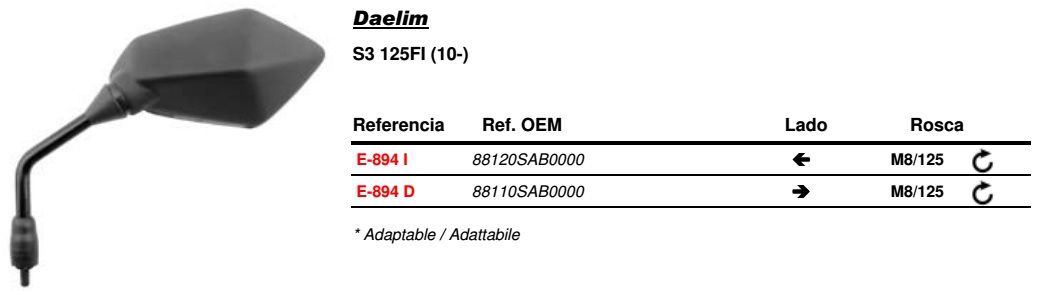 Visszapillantó tükör bal oldali Vicma VIC-E894I