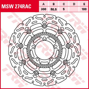 Féktárcsa úszóágyas Racing MSW274RAC