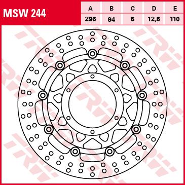 Féktárcsa úszóágyas MSW244