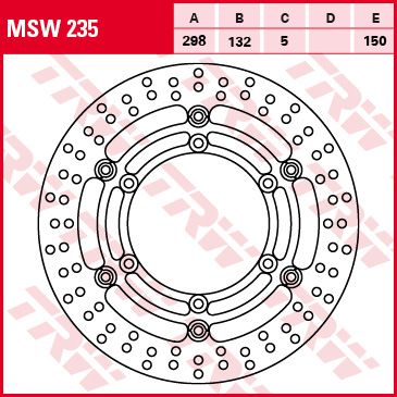 Féktárcsa úszóágyas MSW235