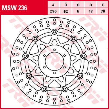 Féktárcsa úszóágyas MSW236