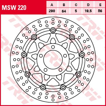 Féktárcsa úszóágyas MSW220
