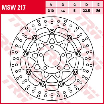 Féktárcsa úszóágyas MSW217