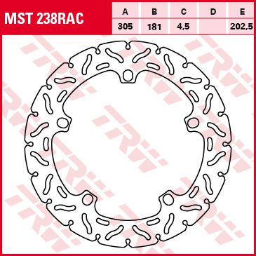 Féktárcsa Racing MST238RAC