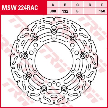 Féktárcsa úszóágyas MSW224 RACING
