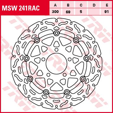 Féktárcsa úszóágyas MSW241 RACING