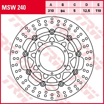 Féktárcsa úszóágyas MSW240