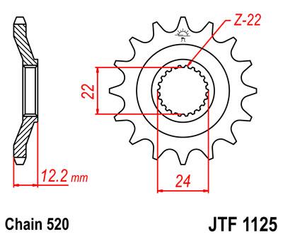 JT első lánckerék JTF1125-16